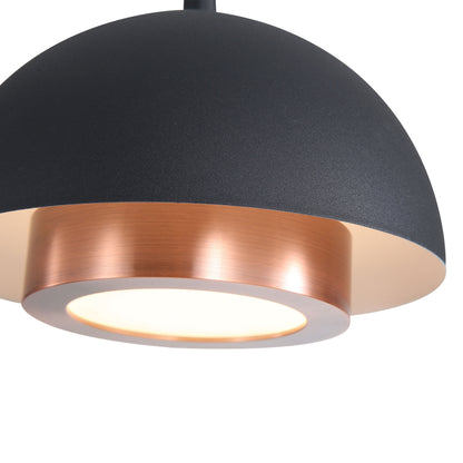 Solsken Integrated LED 7in Pendant in Sand Black