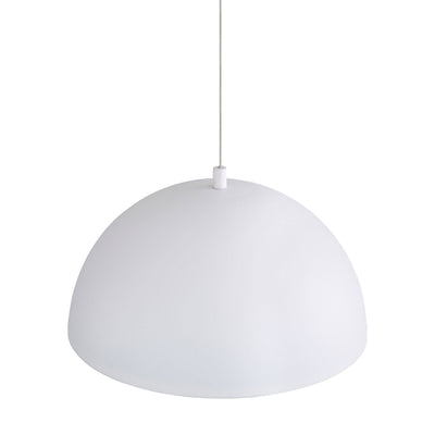 Solsken Integrated LED 7in Pendant in Sand White, shade and glass close-up - Golden Lighting