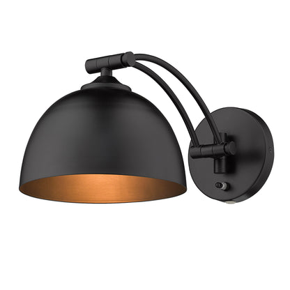 Rey 1-light Swing Arm Wall Lamp in Matte Black