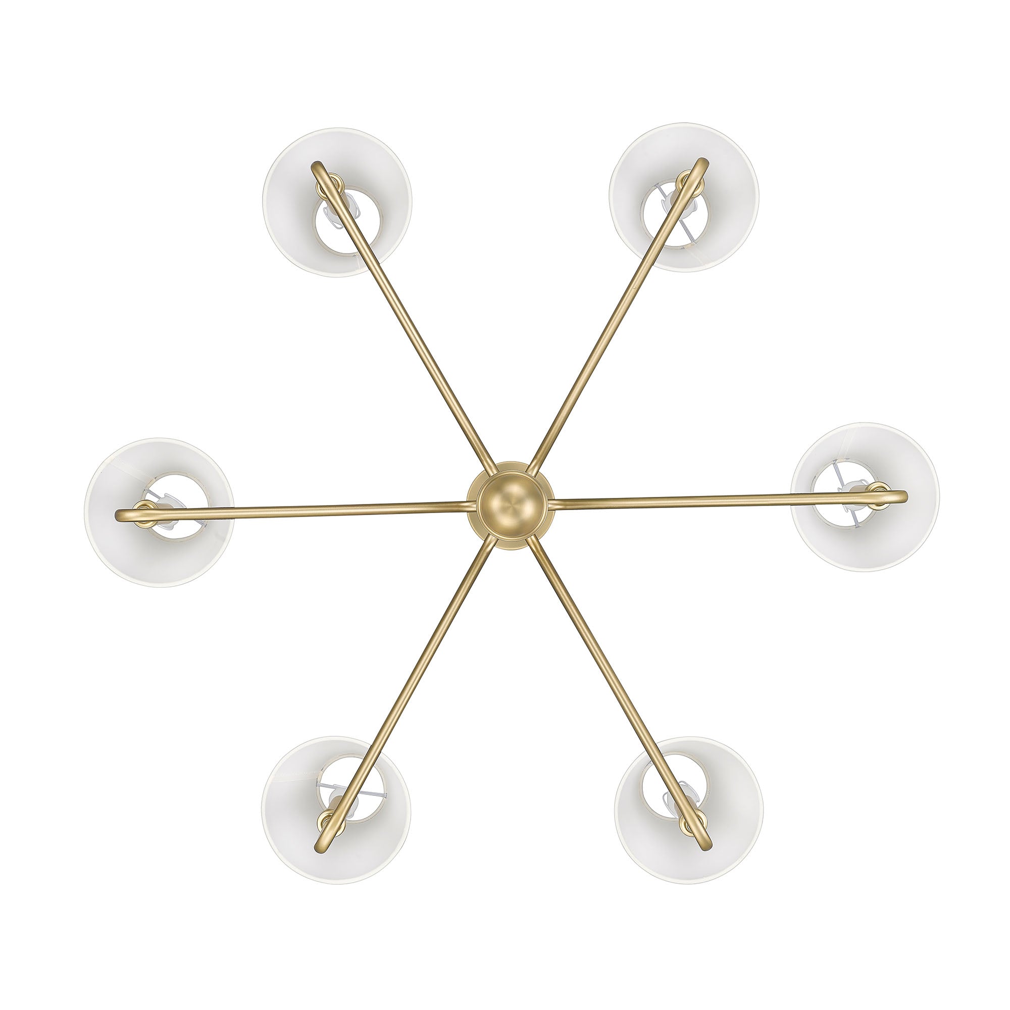 Yep by Golden Lighting Kennedy 6-light Chandelier in Brushed Champagne Brass and Ivory Linen shade - - Golden Lighting