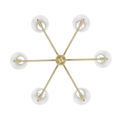 Yep by Golden Lighting Kennedy 6-light Chandelier in Brushed Champagne Brass and Ivory Linen shade - - Golden Lighting