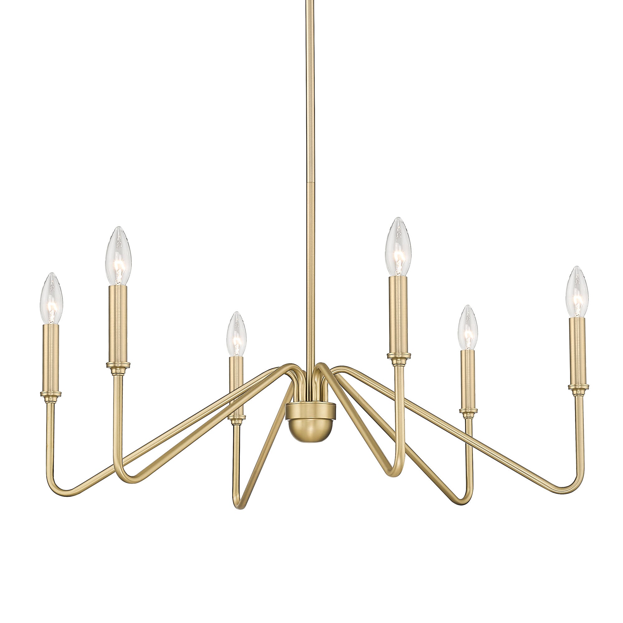 Yep by Golden Lighting Kennedy 6-light Chandelier in Brushed Champagne Brass - - Golden Lighting