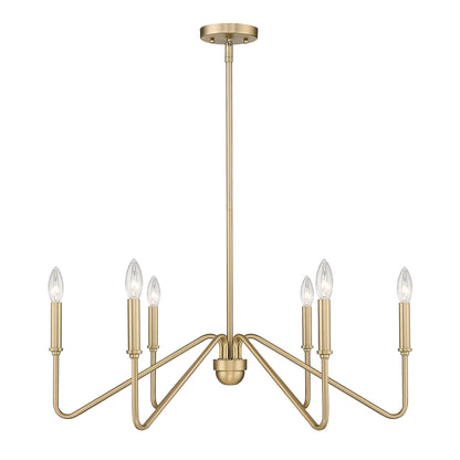Yep by Golden Lighting Kennedy 6-light Chandelier in Brushed Champagne Brass - - Golden Lighting