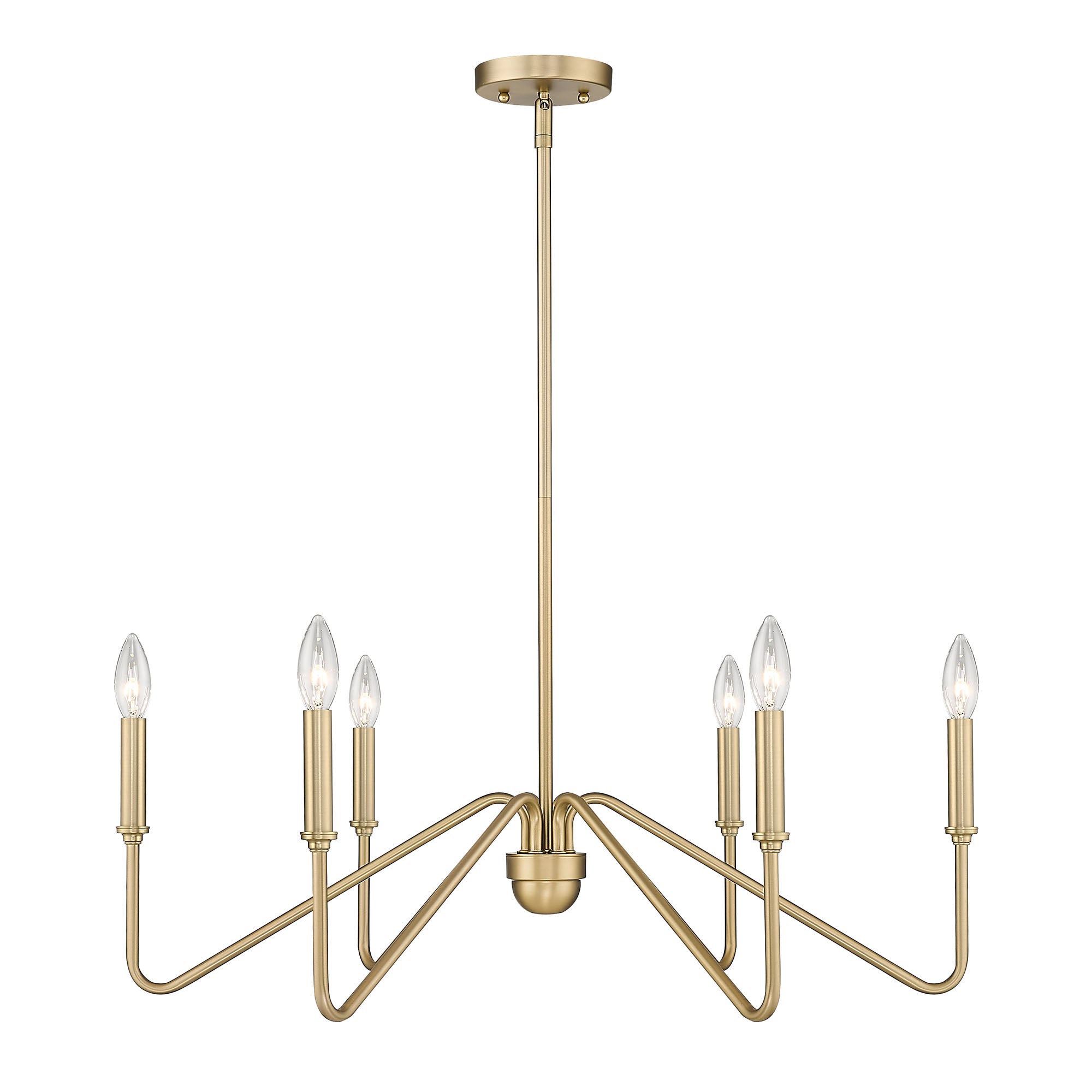 Yep by Golden Lighting Kennedy 6-light Island Light in Brushed Champagne Brass - - Golden Lighting