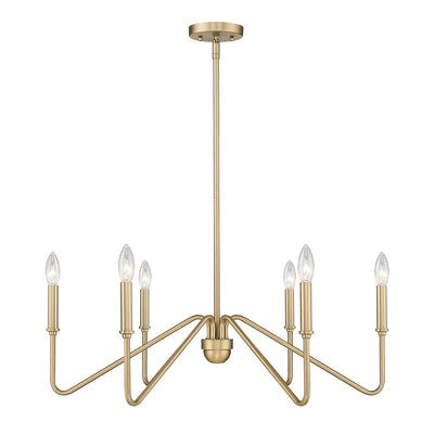 Yep by Golden Lighting Kennedy 6-light Island Light in Brushed Champagne Brass - - Golden Lighting
