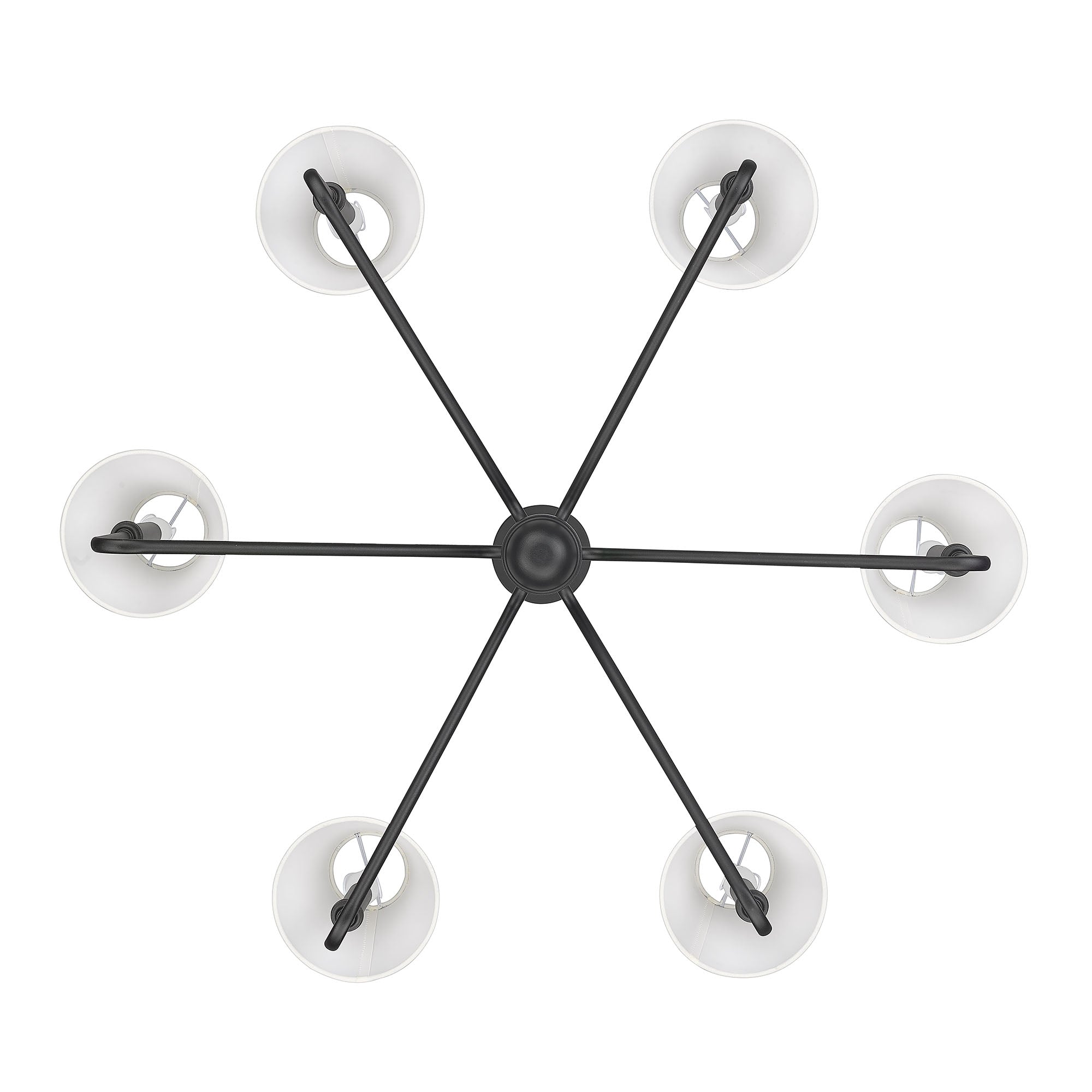 Yep by Golden Lighting Kennedy 6-light Chandelier in Natural Black and Ivory Linen shade - - Golden Lighting