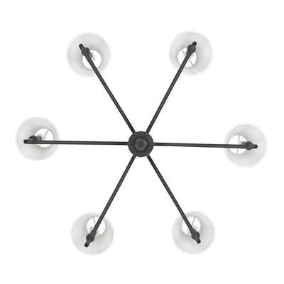 Yep by Golden Lighting Kennedy 6-light Chandelier in Natural Black and Ivory Linen shade - - Golden Lighting
