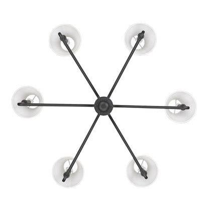 Yep by Golden Lighting Kennedy 6-light Chandelier in Natural Black and Ivory Linen shade - - Golden Lighting