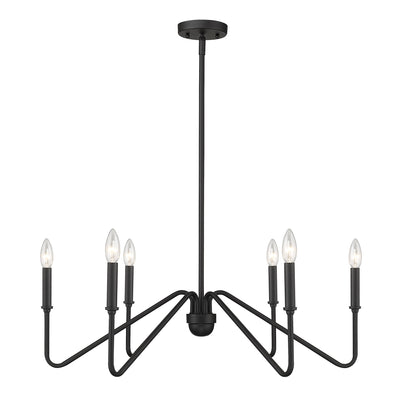 Yep by Golden Lighting Kennedy 6-light Chandelier in Natural Black - - Golden Lighting