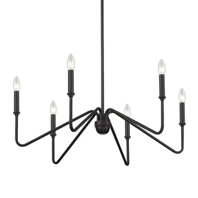 Yep by Golden Lighting Kennedy 6-light Chandelier in Natural Black - - Golden Lighting