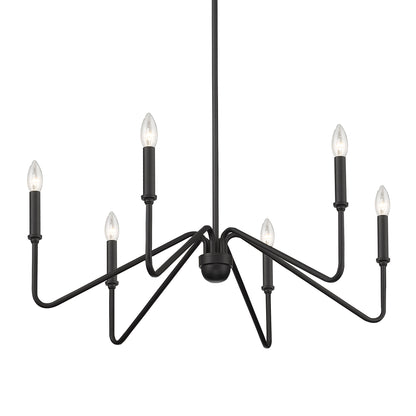 Yep by Golden Lighting Kennedy 6-light Chandelier in Natural Black - - Golden Lighting
