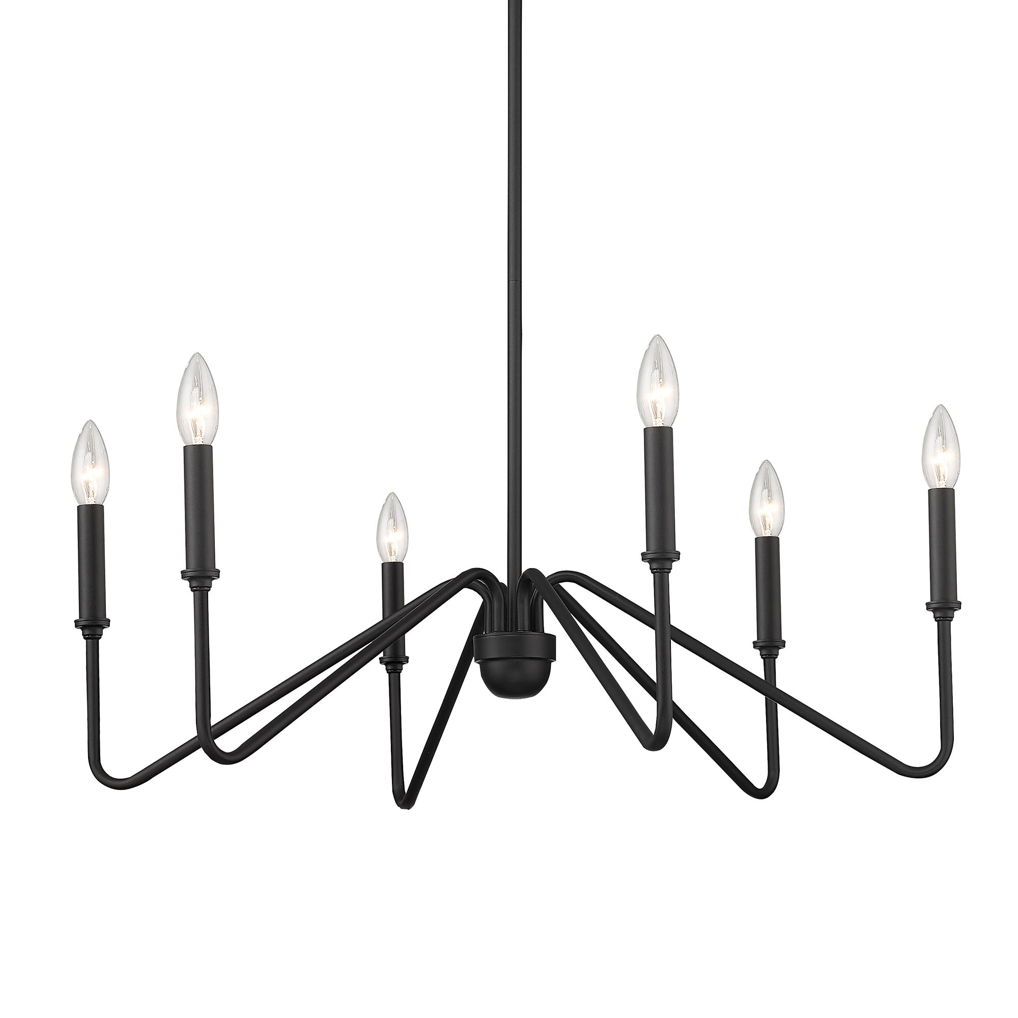 Kennedy 6 Light Chandelier in Natural Black - - Golden Lighting