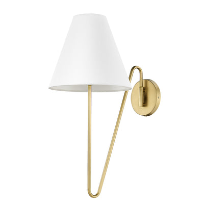 Yep by Golden Lighting Kennedy 1-light Swing Arm Wall Lamp in Brushed Champagne Brass - - Golden Lighting