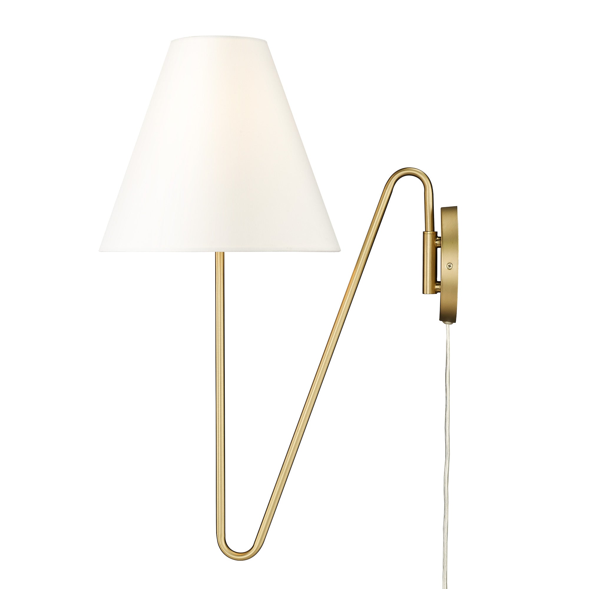 Yep by Golden Lighting Kennedy 1-light Swing Arm Wall Lamp in Brushed Champagne Brass - - Golden Lighting