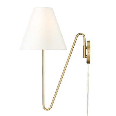 Yep by Golden Lighting Kennedy 1-light Swing Arm Wall Lamp in Brushed Champagne Brass - - Golden Lighting