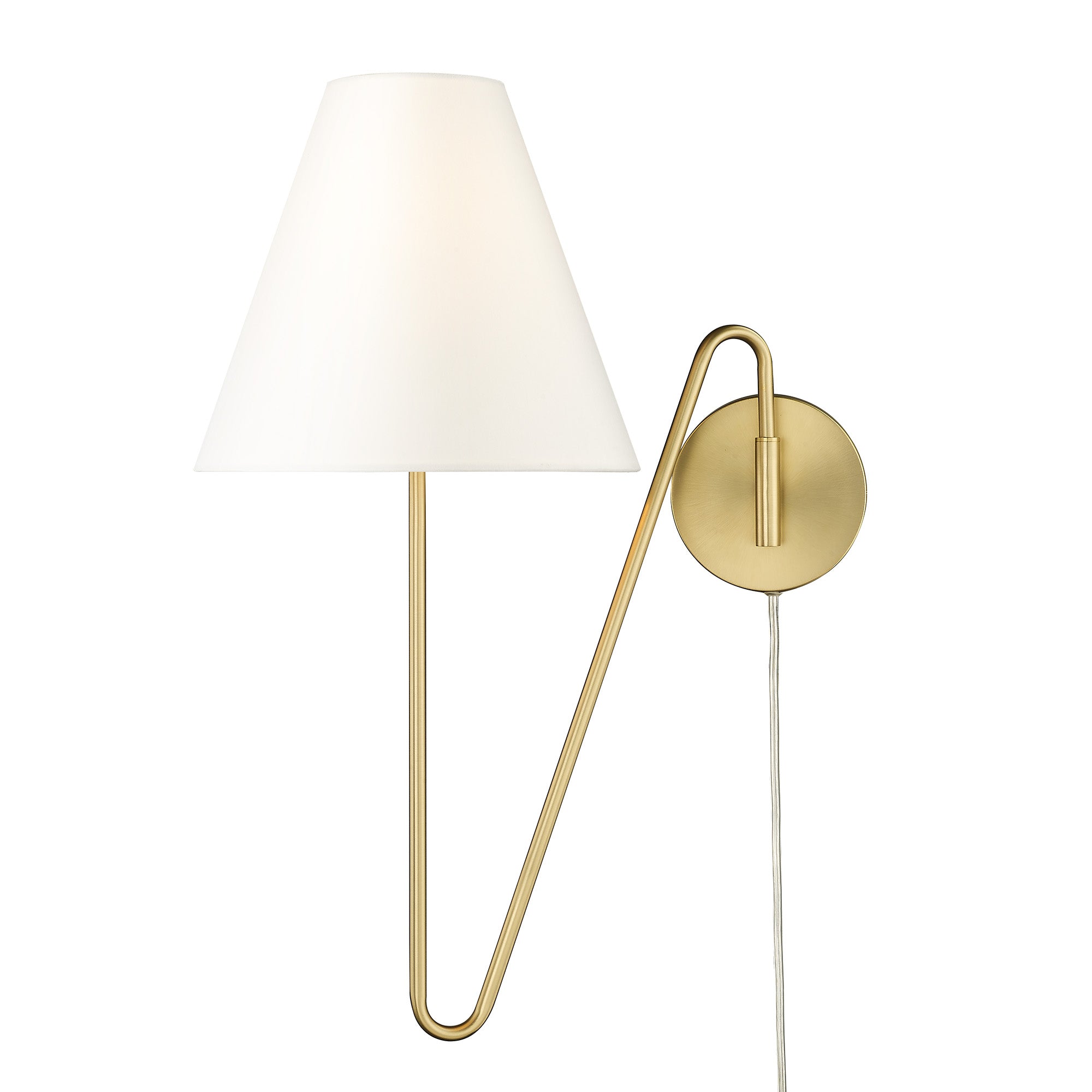 Yep by Golden Lighting Kennedy 1-light Swing Arm Wall Lamp in Brushed Champagne Brass - - Golden Lighting