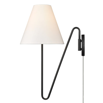 Yep by Golden Lighting Kennedy 1-light Swing Arm Wall Lamp in Natural Black - - Golden Lighting
