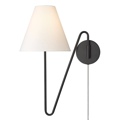 Yep by Golden Lighting Kennedy 1-light Swing Arm Wall Lamp in Natural Black - - Golden Lighting