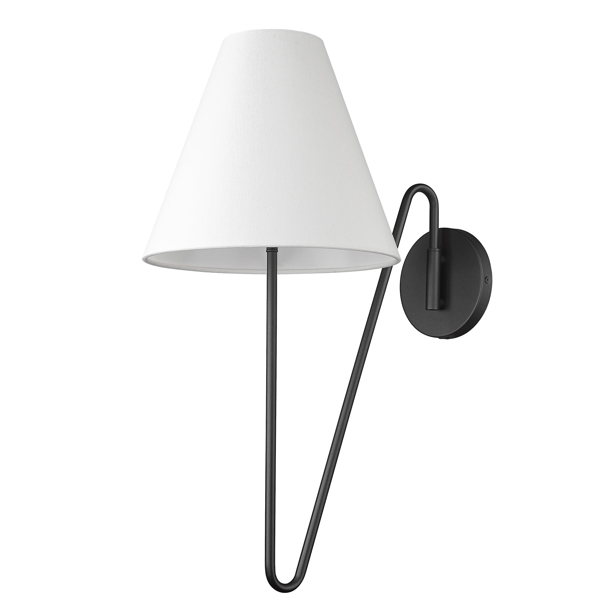 Yep by Golden Lighting Kennedy 1-light Swing Arm Wall Lamp in Natural Black - - Golden Lighting