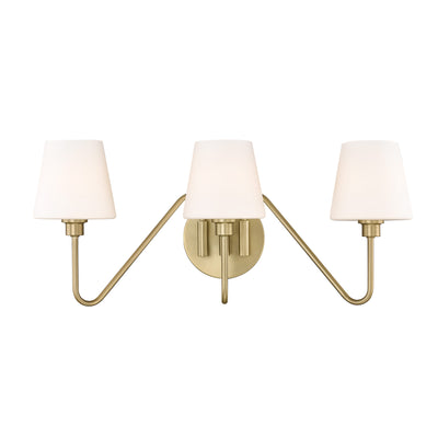Yep by Golden Lighting Kennedy 3-light Vanity in Brushed Champagne Brass - - Golden Lighting