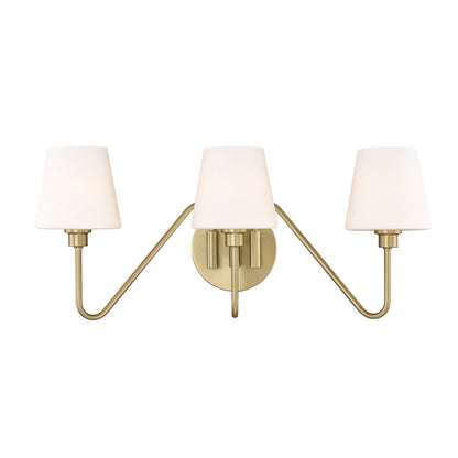 Yep by Golden Lighting Kennedy 3-light Vanity in Brushed Champagne Brass - - Golden Lighting