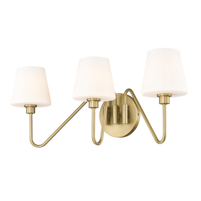Yep by Golden Lighting Kennedy 3-light Vanity in Brushed Champagne Brass - - Golden Lighting