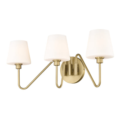 Yep by Golden Lighting Kennedy 3-light Vanity in Brushed Champagne Brass - - Golden Lighting