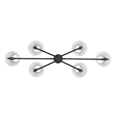 Yep by Golden Lighting Kennedy 6-light Island Light in Natural Black and Ivory Linen shade - - Golden Lighting