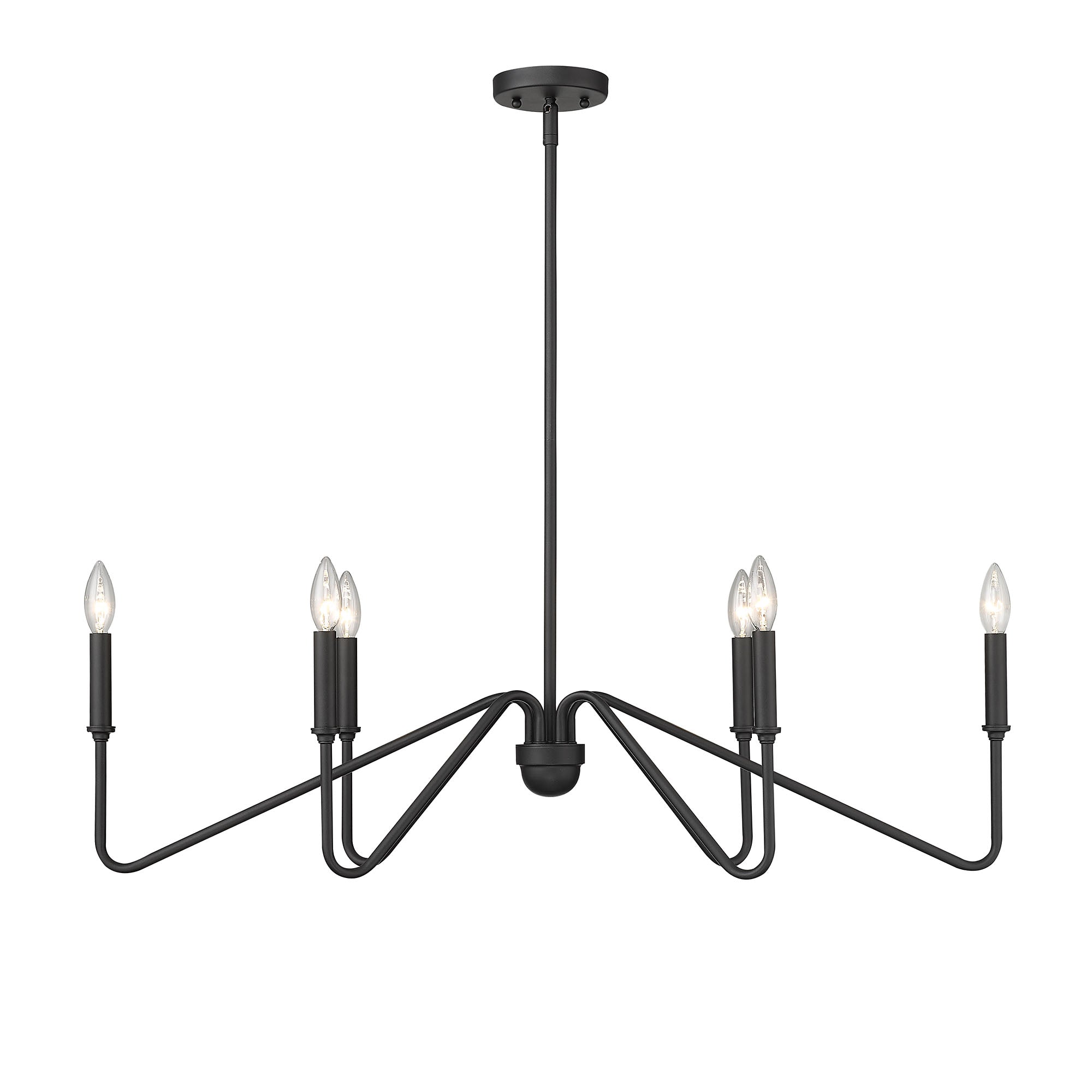 Yep by Golden Lighting Kennedy 6-light Island Light in Natural Black - - Golden Lighting