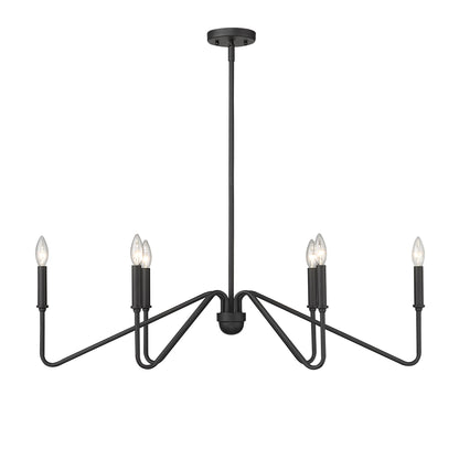 Yep by Golden Lighting Kennedy 6-light Island Light in Natural Black - - Golden Lighting