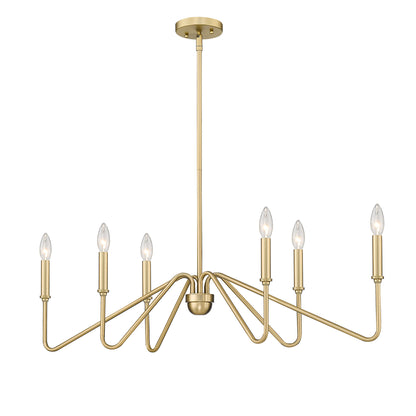 Yep by Golden Lighting Kennedy 6-light Island Light in Brushed Champagne Brass
