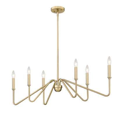 Yep by Golden Lighting Kennedy 6-light Island Light in Brushed Champagne Brass