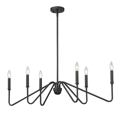 Yep by Golden Lighting Kennedy 6-light Island Light in Natural Black - - Golden Lighting
