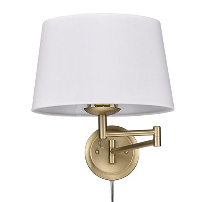 Eleanor 1-light Swing Arm Wall Lamp in Brushed Champagne Brass - Golden Lighting