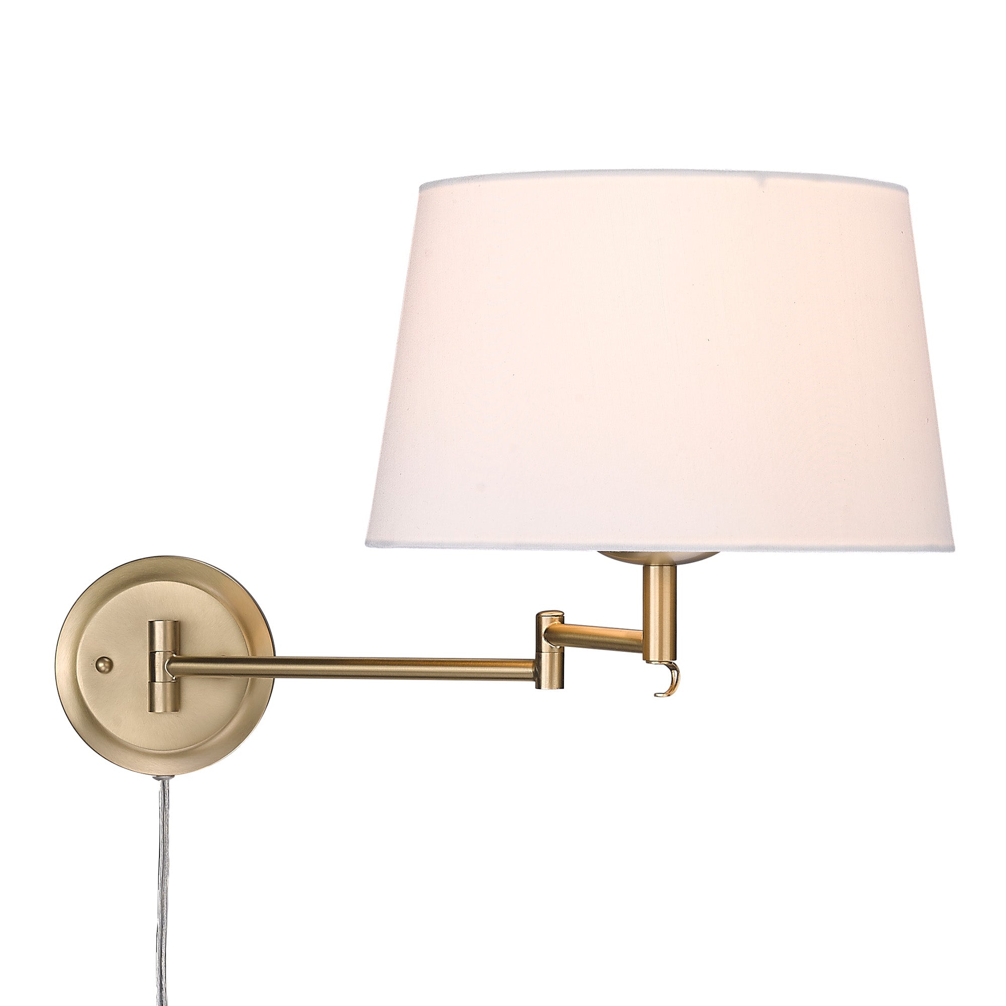 Eleanor 1-light Swing Arm Wall Lamp in Brushed Champagne Brass