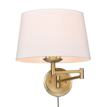 Eleanor 1-light Swing Arm Wall Lamp in Brushed Champagne Brass