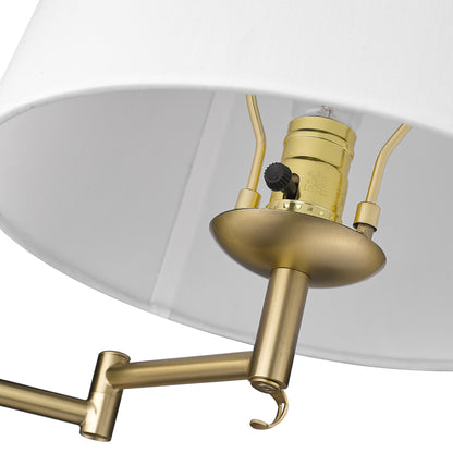 Eleanor 1-light Swing Arm Wall Lamp in Brushed Champagne Brass