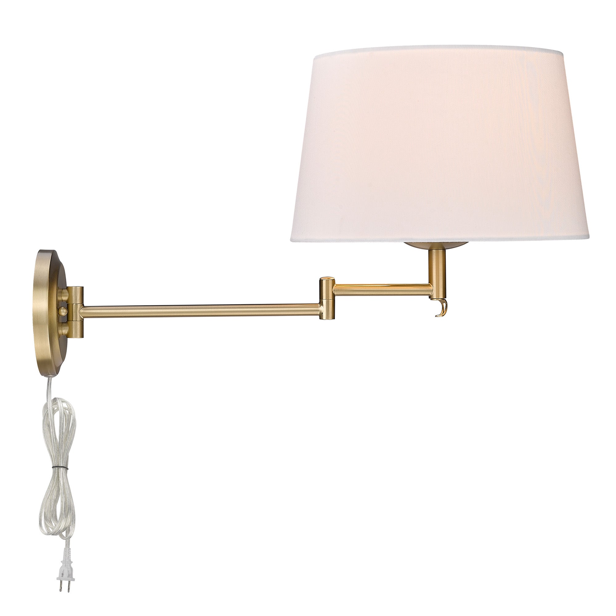 Eleanor Articulating Wall Sconce in Brushed Champagne Bronze with Modern White Shade - Brushed Champagne Bronze / Modern White / White - Golden Lighting