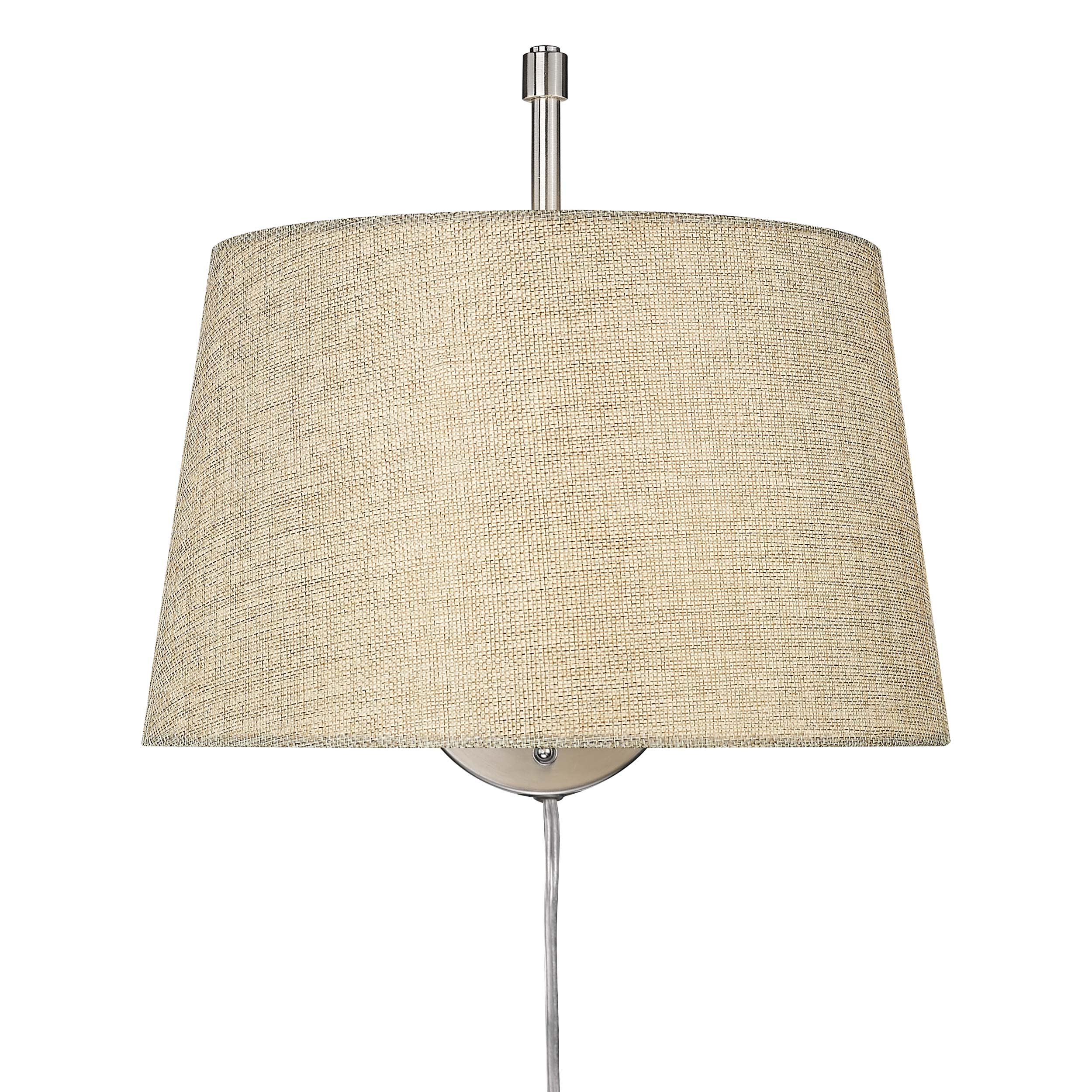 Ryleigh 1-Light Swing Arm in Pewter with Natural Sisal - Pewter / Natural Sisal / Beige - Golden Lighting