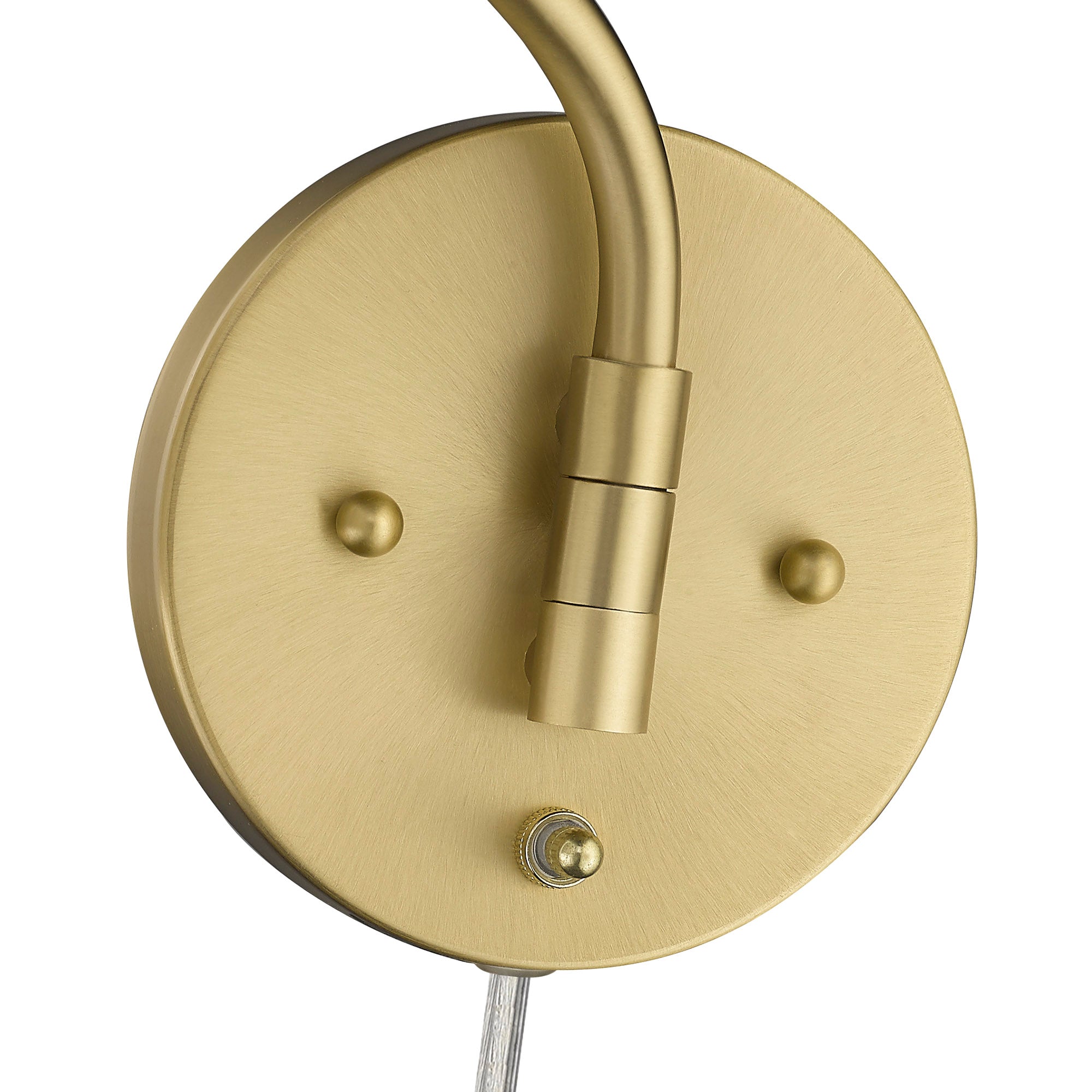 Ryleigh 1-light Swing Arm in Brushed Champagne Brass and Modern White shade