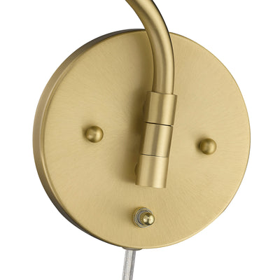 Ryleigh 1-light Swing Arm in Brushed Champagne Brass and Modern White shade