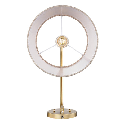 Ryleigh 1-light Swing Arm in Brushed Champagne Brass and Natural Sisal shade, view from below - Golden Lighting