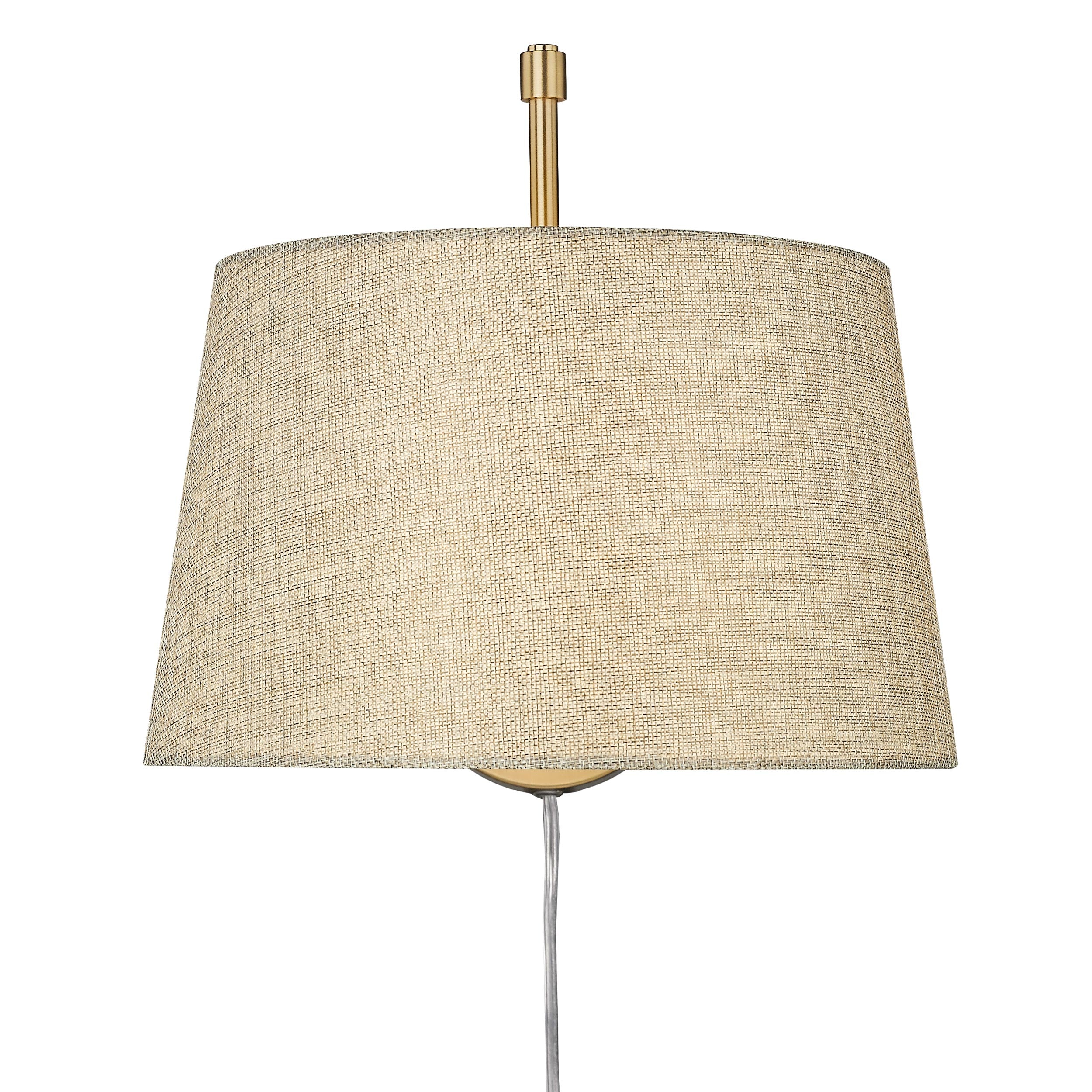 Ryleigh 1-light Swing Arm in Brushed Champagne Brass and Natural Sisal shade