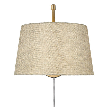 Ryleigh 1-light Swing Arm in Brushed Champagne Brass and Natural Sisal shade