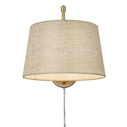 Ryleigh 1-light Swing Arm in Brushed Champagne Brass and Natural Sisal shade