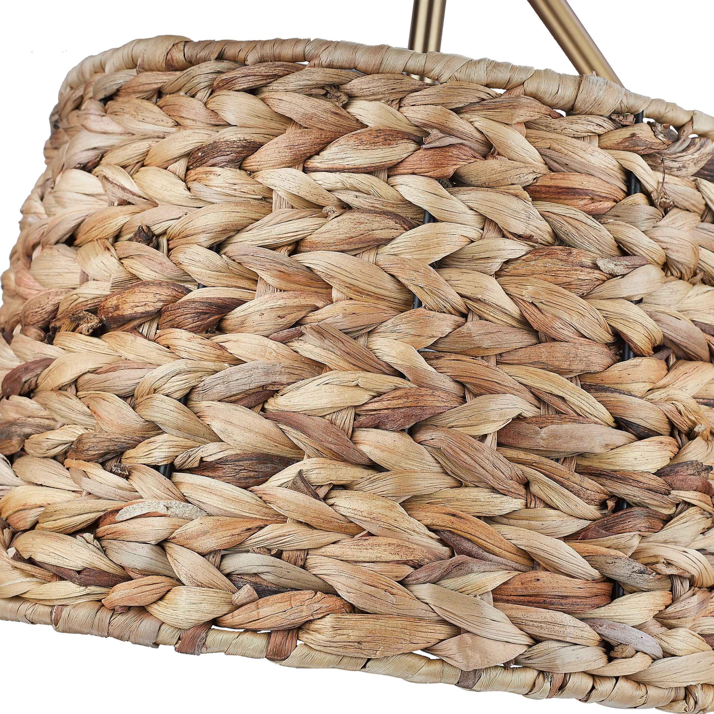 Ryleigh 1-light Swing Arm in Brushed Champagne Brass and Woven Sweet Grass