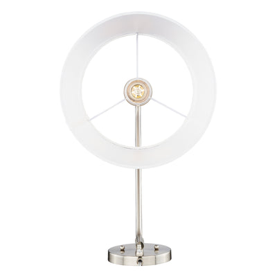 Ryleigh 1-light Swing Arm Wall Lamp in Pewter and Modern White shade, view from below - Golden Lighting