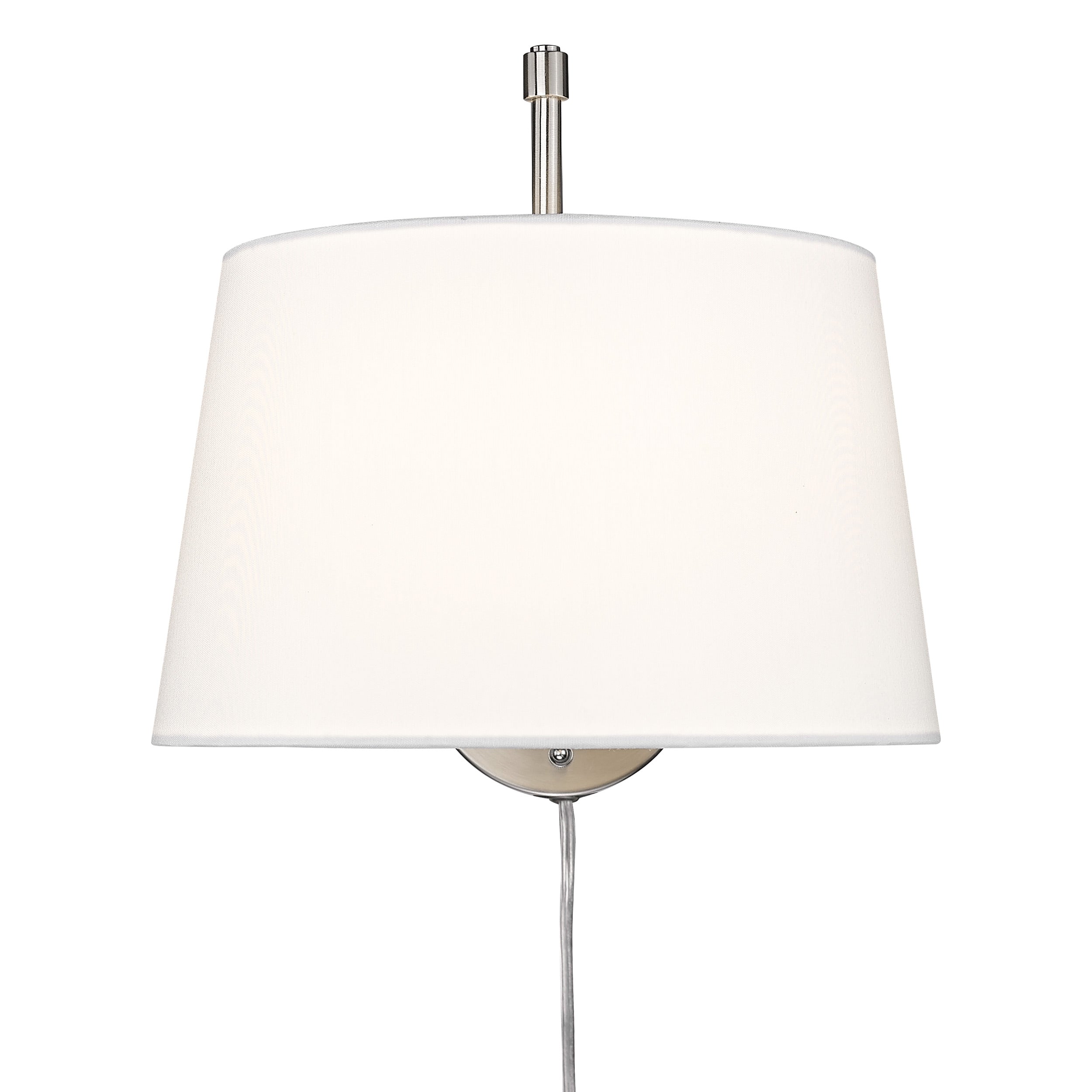 Ryleigh 1-light Swing Arm Wall Lamp in Pewter and Modern White shade