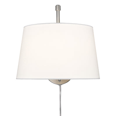 Ryleigh 1-light Swing Arm Wall Lamp in Pewter and Modern White shade, alternate view - Golden Lighting