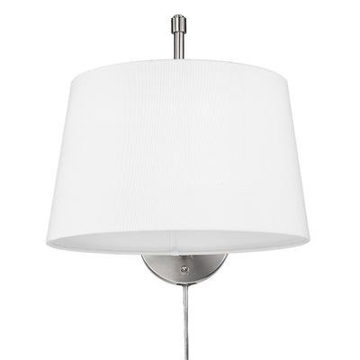 Ryleigh 1-light Swing Arm Wall Lamp in Pewter and Modern White shade - Golden Lighting